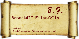 Benczkó Filoméla névjegykártya